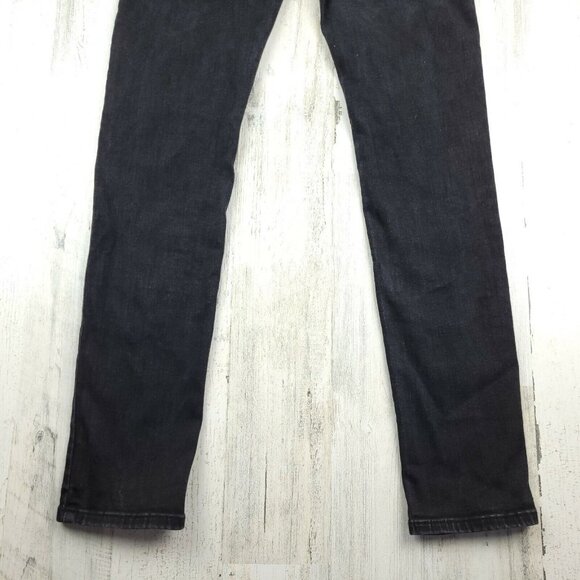Levi's Slimming Skinny Jeans Black Denim Jeans Size 28 (27x28.5) EUC - Picture 9 of 10